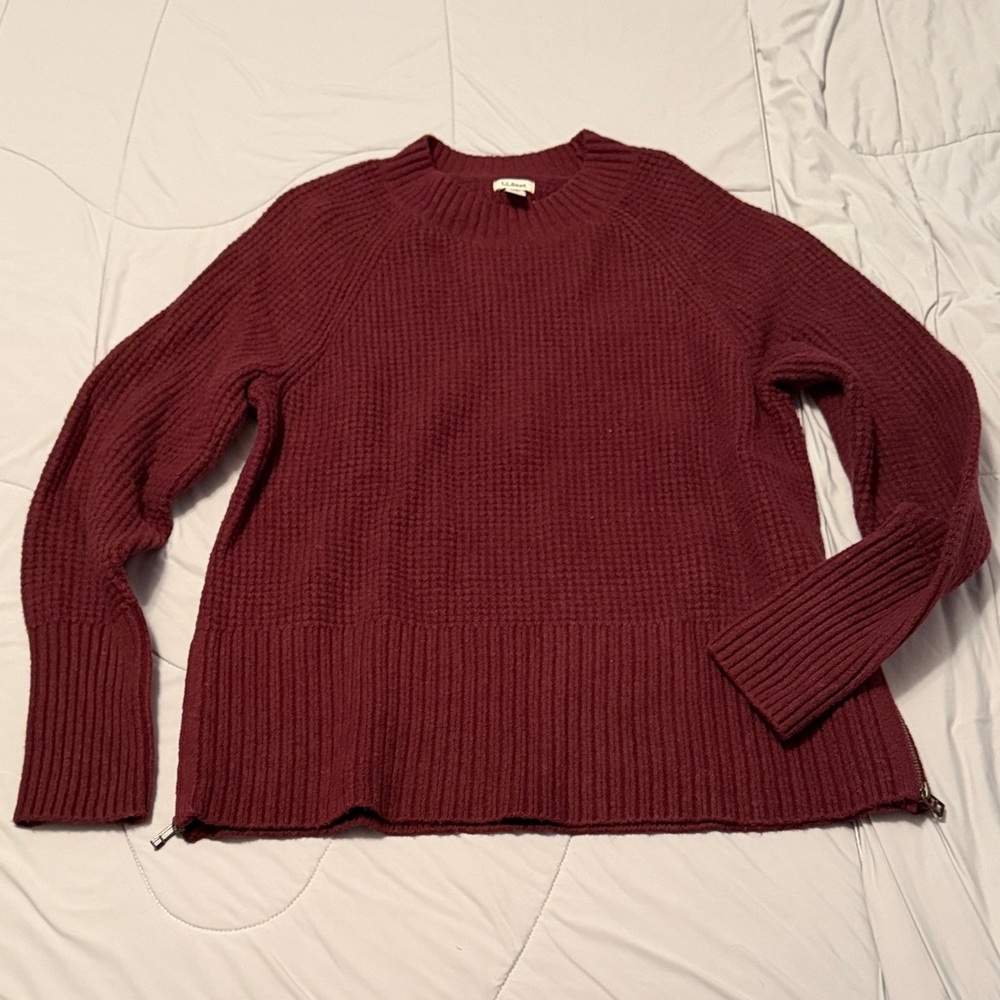 L.L. Bean Women's Rich Maroon Crew Neck Sweater